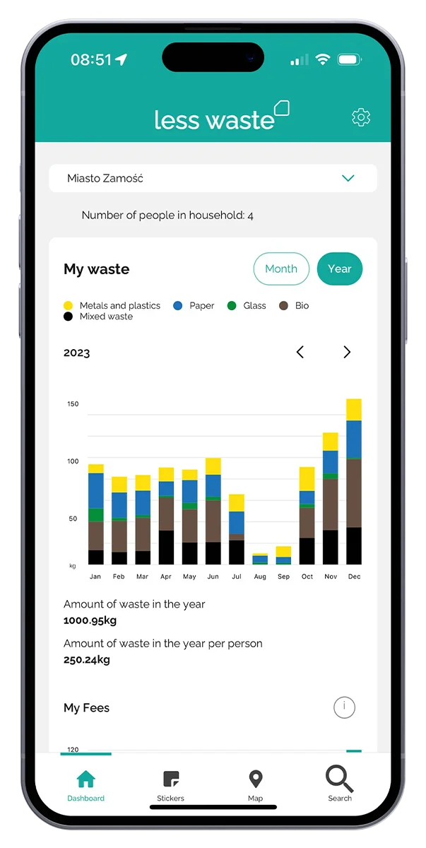 Less Waste - T-Master app screen